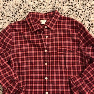 J. Crew Factory Tops - J. Crew red gingham button down shirt J. Crew Factory Tops - J. Crew red gingham button down shirt